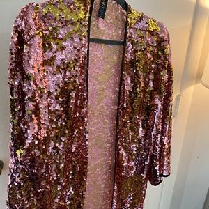 Ragyard Sequin Rose Gold / Gold Color Change Kimono